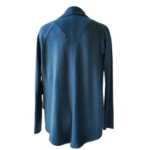 Athleta Heather Teal Long Sleeve Nirvana Wear Two Ways Wrap Cardigan Sz XXS - Picture 4 of 16